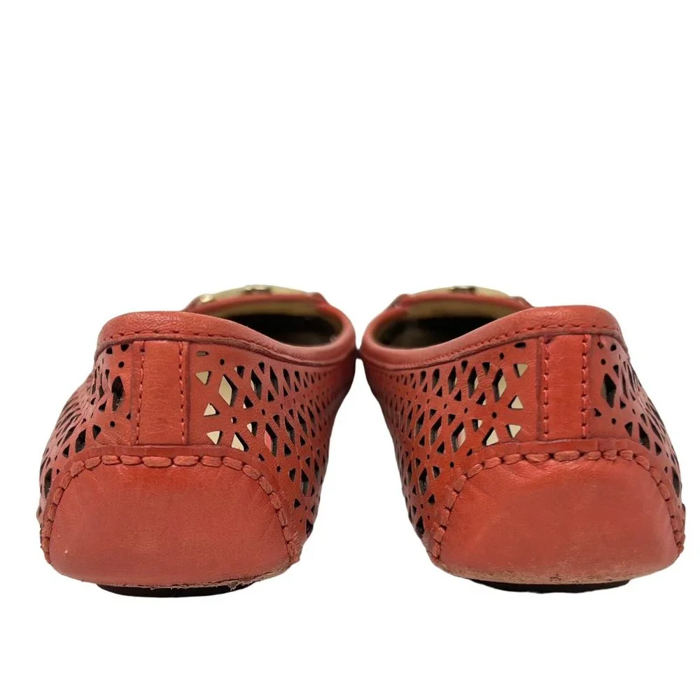 Michael‎ Kors Fulton Moc Sienna Orange Laser Cut Leather Size 7.5 M